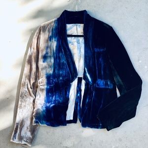 Chaser crushed velvet dip dye blazer